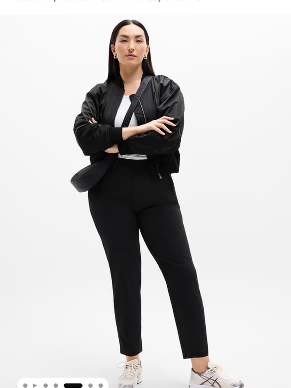 Athleta Black Endless Rise Sz 12 Commute Work Travel Wrinkle Resistant Pants